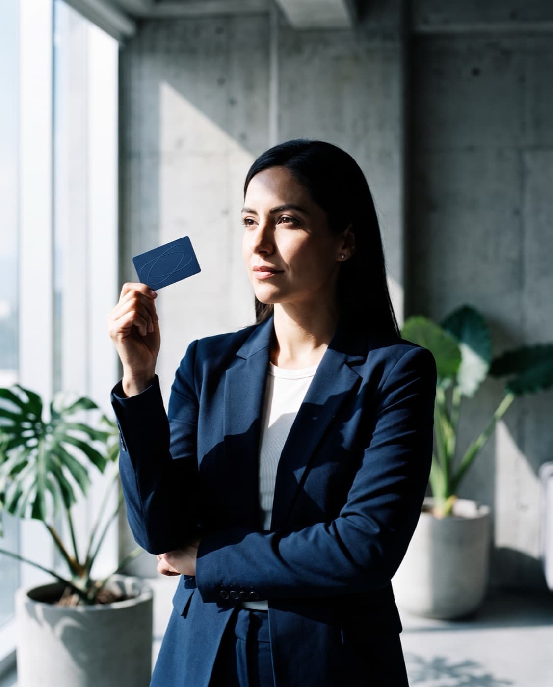 Directora de una empresa con su tarjeta GoTapp